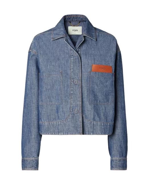Fendi Blue Single Breasted Denim Jacket