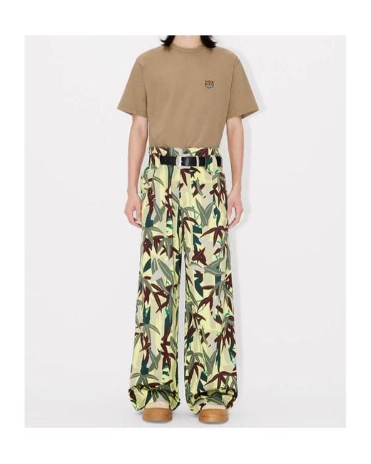 KENZO Green Chiku-Rin Camo' Oversized Pleated Pants for men