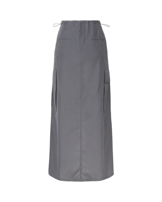 Ottod'Ame Gray Ottod'Ame Cargo Long Skirt