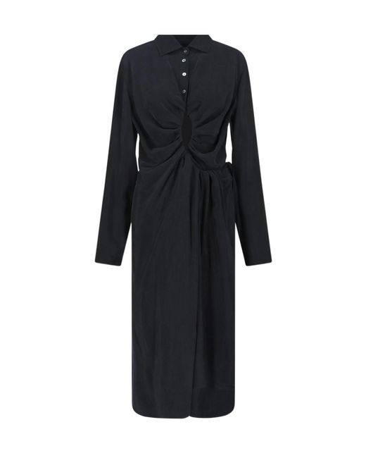 Maison Margiela Black Knot Detail Shirt Dress