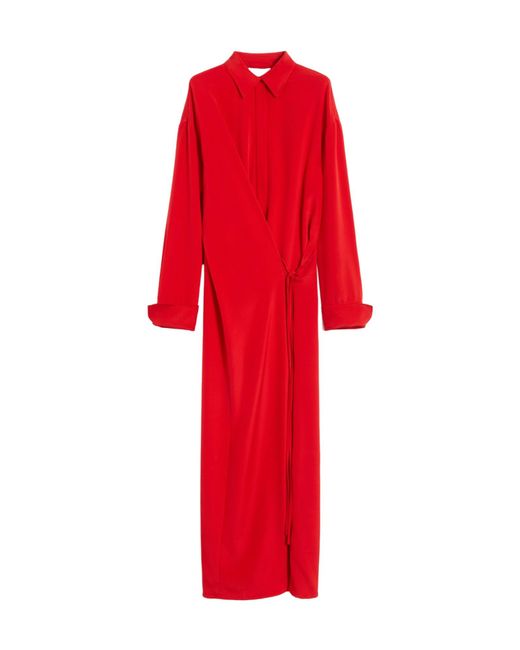 Sportmax Red Long Sleeve Dress