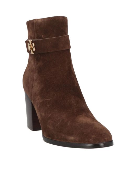 Tory Burch Brown Minimalist Suede Ankle Boots