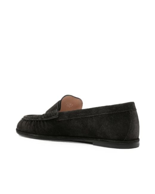 Stuart Weitzman Black Round-Toe Loafers