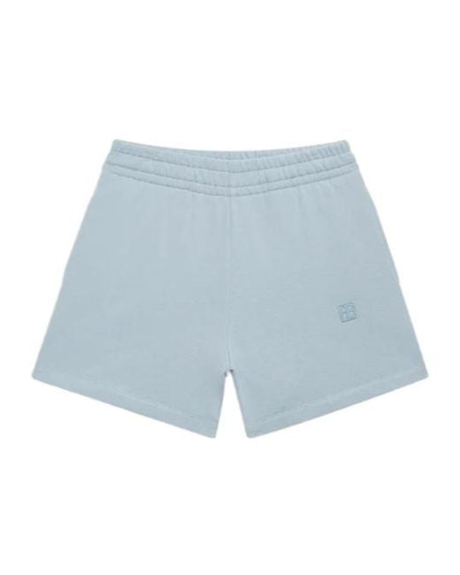 Anine Bing Blue Framed Monogram Kam Shorts