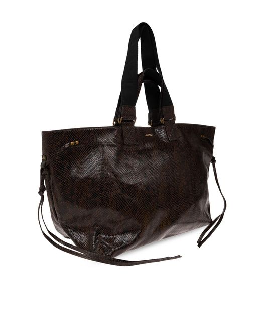 Isabel Marant Black Python-Print Handbag