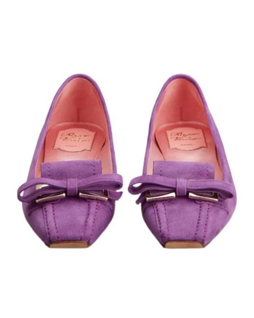 Roger Vivier Purple Virgule Ballerinas