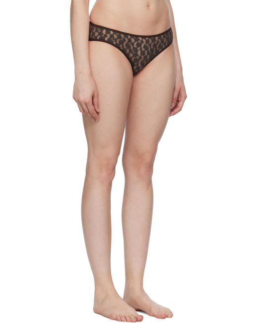 Baserange Black Transparent Elastic Lace Briefs