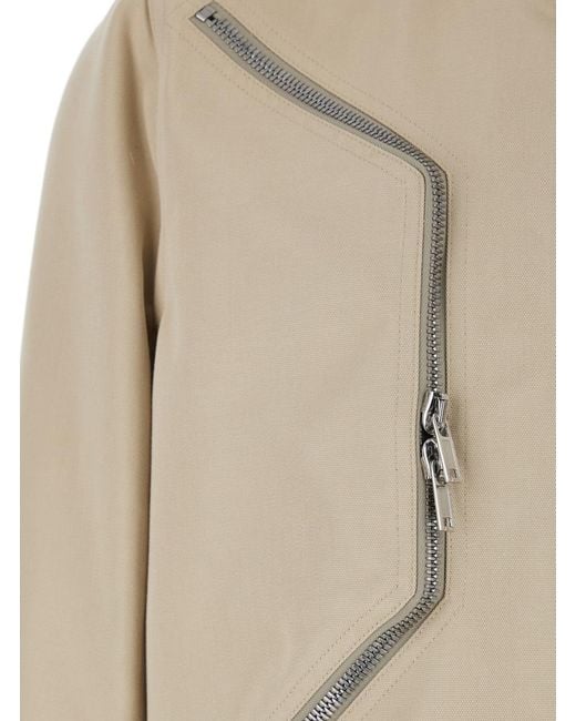 Rick Owens Natural Long-Sleeved Zip-Up Jacket for men