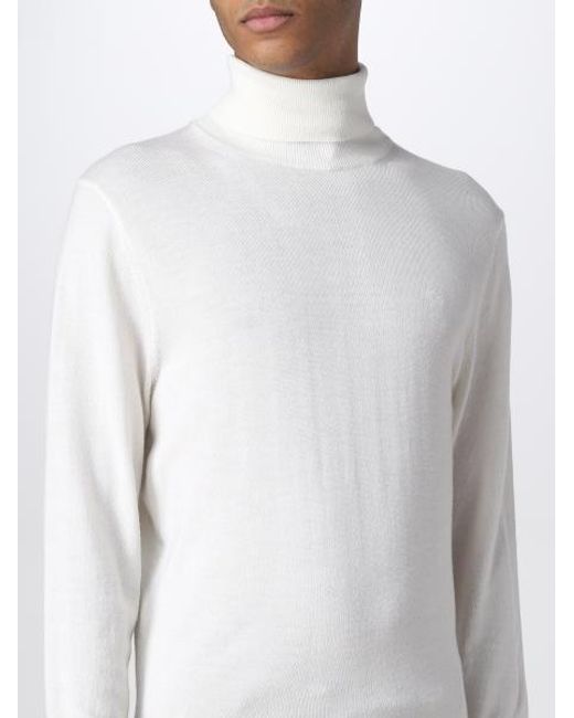 Calvin Klein White High-Necked Wool Sweater for men