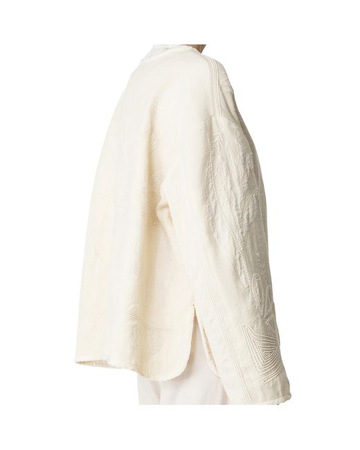 Forte_forte White Iris Embroidered Jacket
