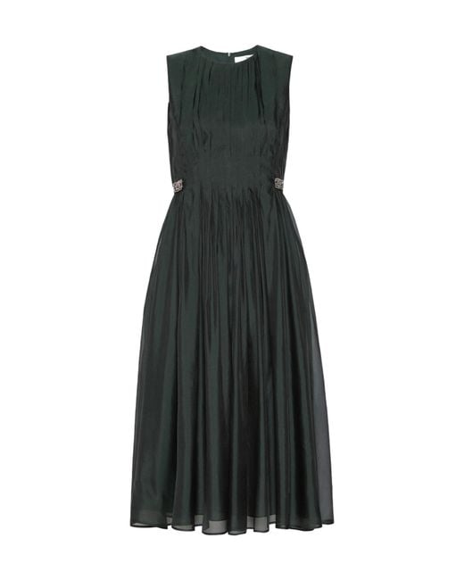 Max Mara Black Silk-Blend Organza Fit-And-Flare Maxi Dress