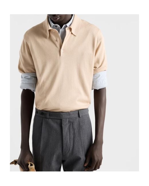 Prada Blue Logo-Patch Pocket Shirt for men