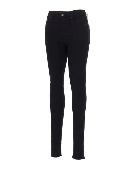Saint Laurent Black Mid-Rise Skinny Jeans