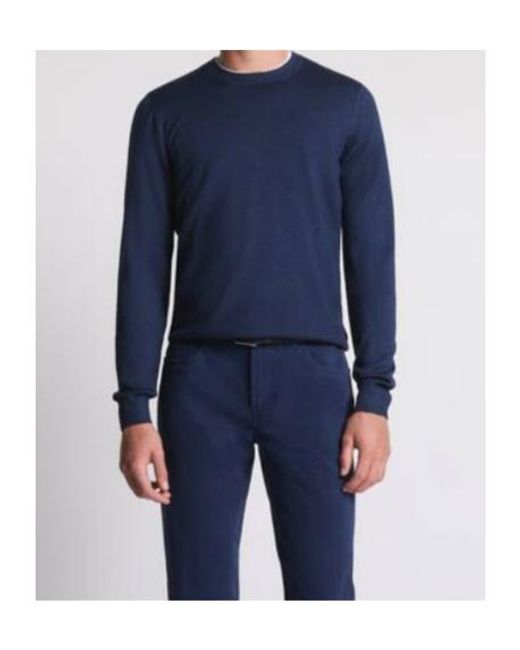 Fay Blue Crew Neck Knitwear for men