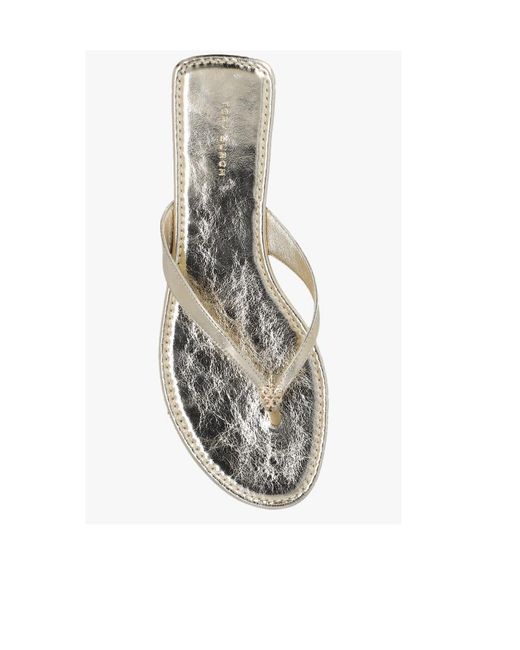 Tory Burch White Logo Detailed Flip Flops