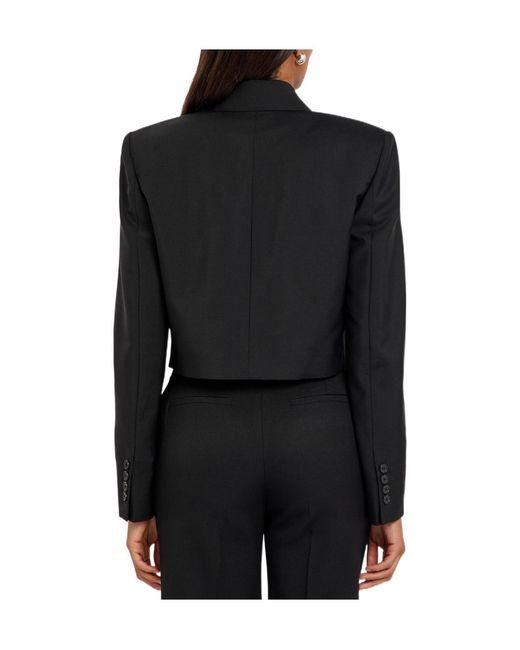 Givenchy Black Wool And Mohair-Blend Cropped Blazer