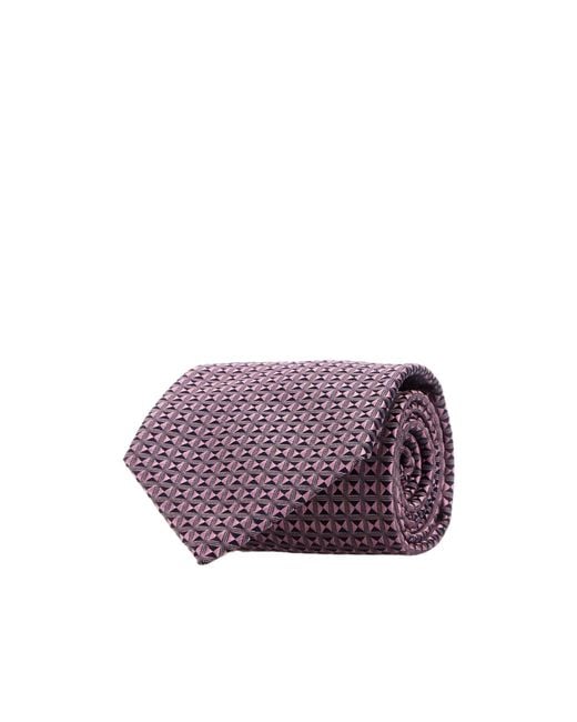 Brioni Purple Embroidered Tie for men