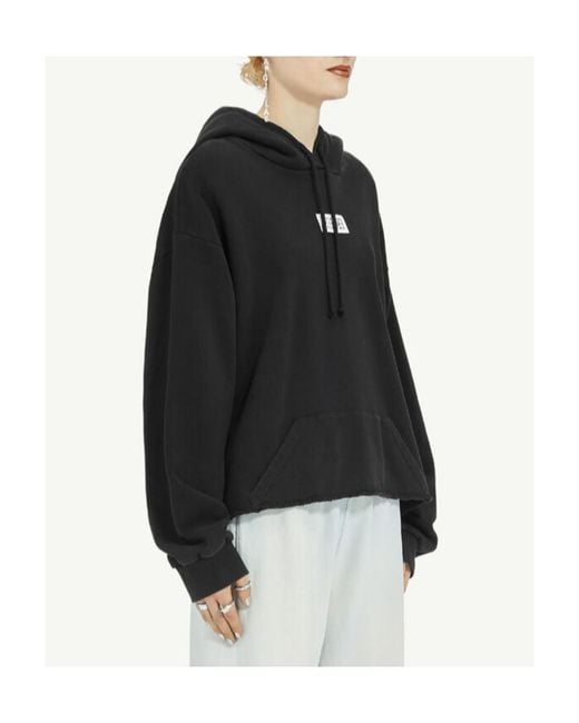 MM6 by Maison Margiela Black Drop Shoulder Hoodie