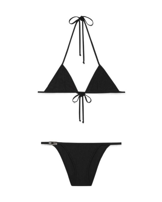 Gucci Black Two-Piece Stretched Bikini Set