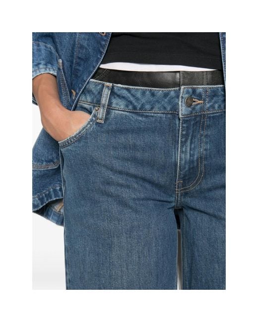 Jonathan Simkhai Blue Layered-Waistband Jeans