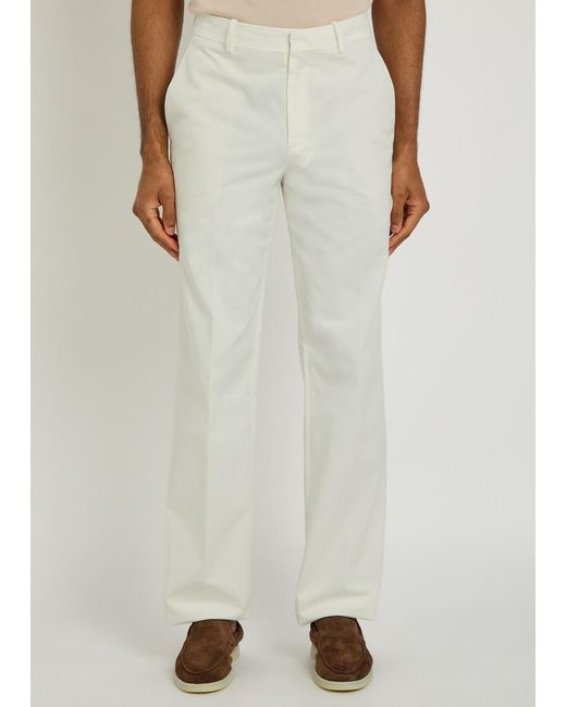 Tod's White Straight-Leg Cotton Trousers for men