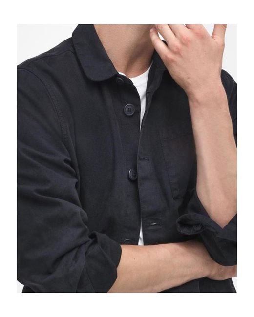 Barbour Blue Button-Down Shirt Jacket for men