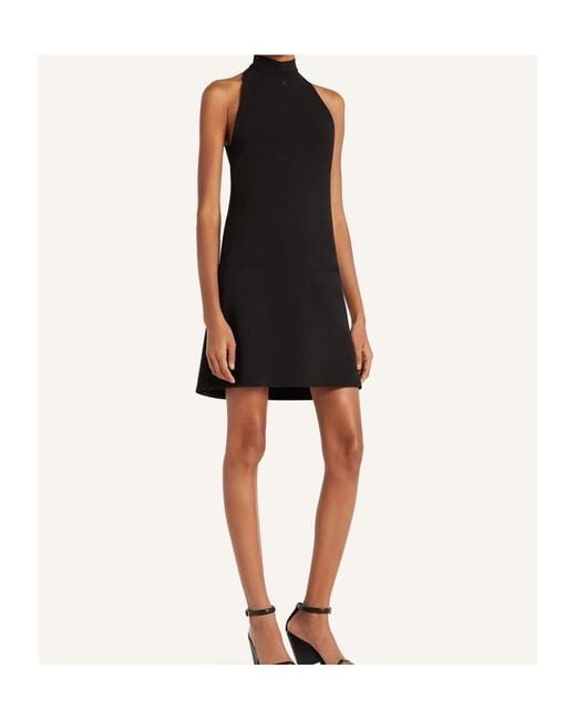 Courreges Black Heritage Crepe A-Line Dress