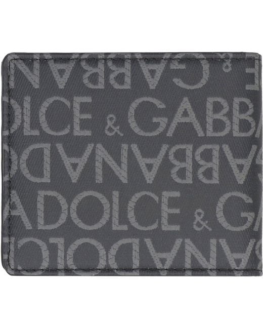 Dolce & Gabbana Gray Jacquard Logo Wallet for men