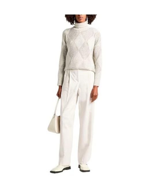 Brunello Cucinelli White Lightweight Long-Sleeve Knit Sweater