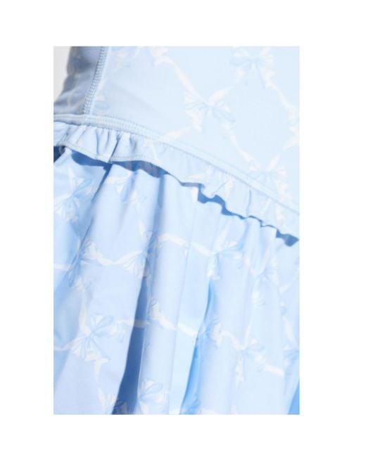 LoveShackFancy Blue Vanina Ruffled Training Skort