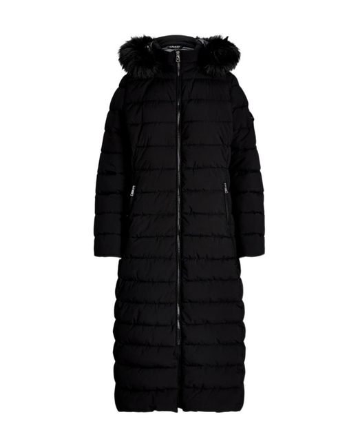Ralph Lauren Black Real Leather Long Puffer Jacket