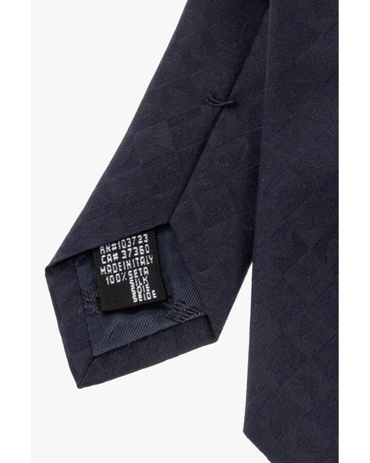 Emporio Armani Blue Jacquard Pattern Pointed Tip Tie for men