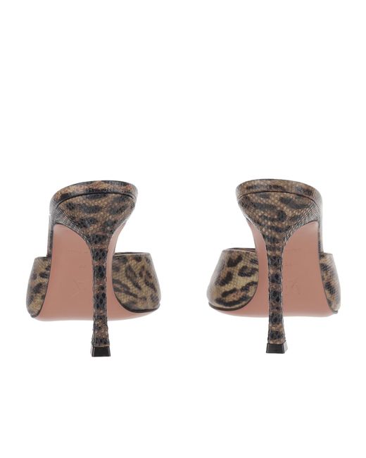 AMINA MUADDI White Round-Toe High-Heeled Sandals