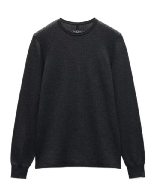 Rag & Bone Black Gregory Crewneck Sweater for men