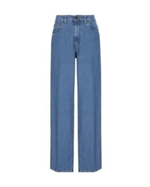 Miu Miu Blue Logo-Embroidered Straight-Leg Denim Jeans