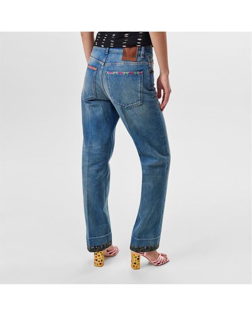 Valentino Blue Denim Trousers With Belt Loops