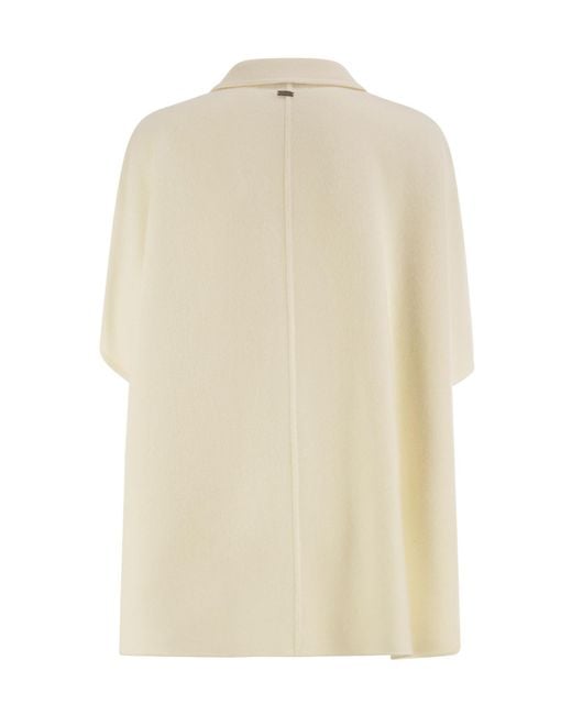 Herno Natural Cropped Cape-Style Jacket