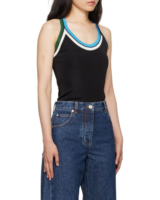 Ferragamo Black Contrast-Colored Trim Vest