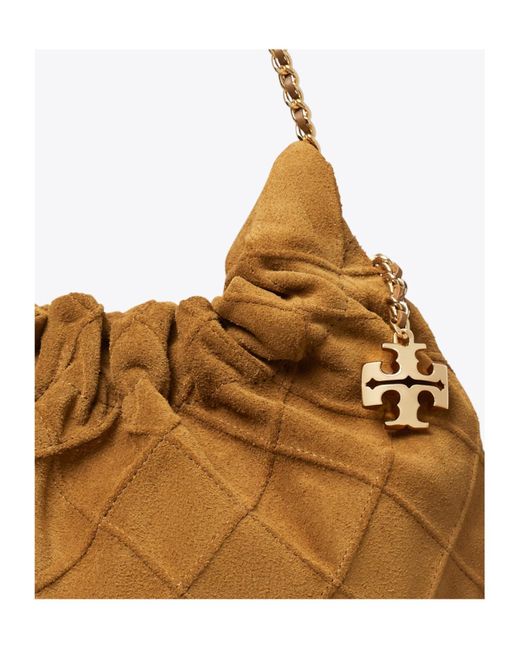 Tory Burch Brown Mini Fleming Soft Hobo Bag