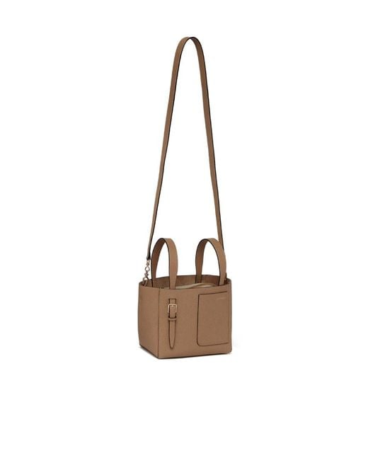 Valextra Brown Mini Soft Bucket Bag