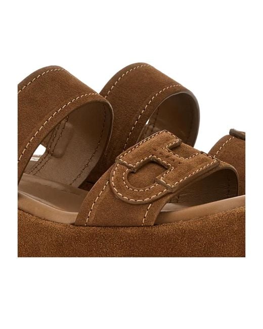 Hogan Brown H703 Platform Sandals