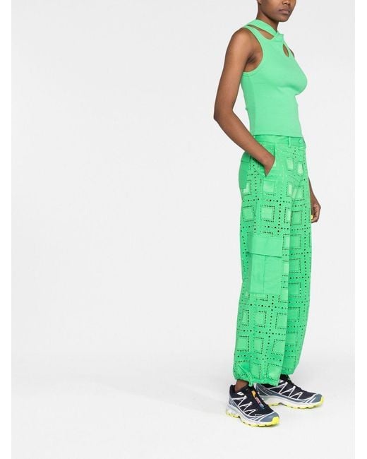 MSGM Green Cut-Out Tank Top