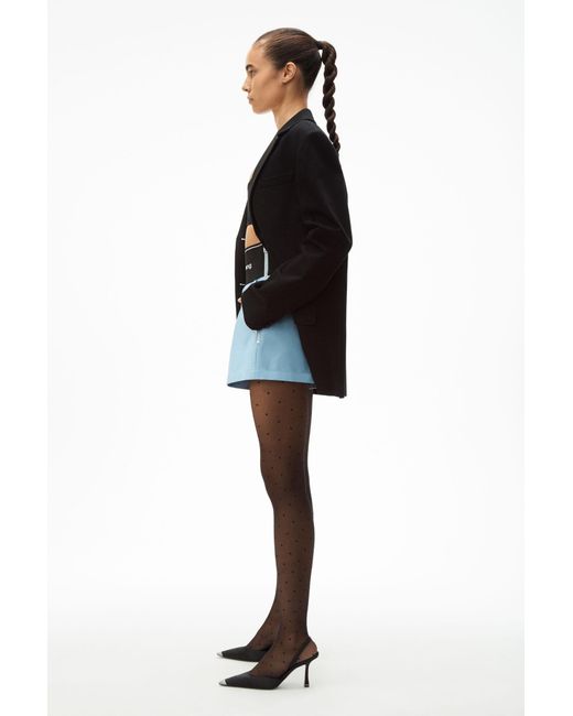 Alexander Wang Blue High-Rise Logo-Print Two-Tone Shorts