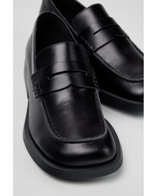 Camper Black Leather Moccasins For
