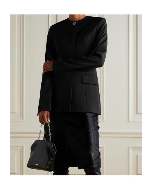 Totême Black Totême Long Sleeved Crewneck Jacket