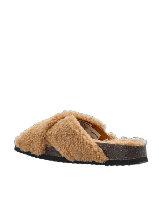 DIESEL Brown D-Woodstock Crossover Strap Sandals