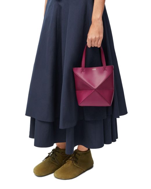 Loewe Purple Mini Puzzle Fold Tote