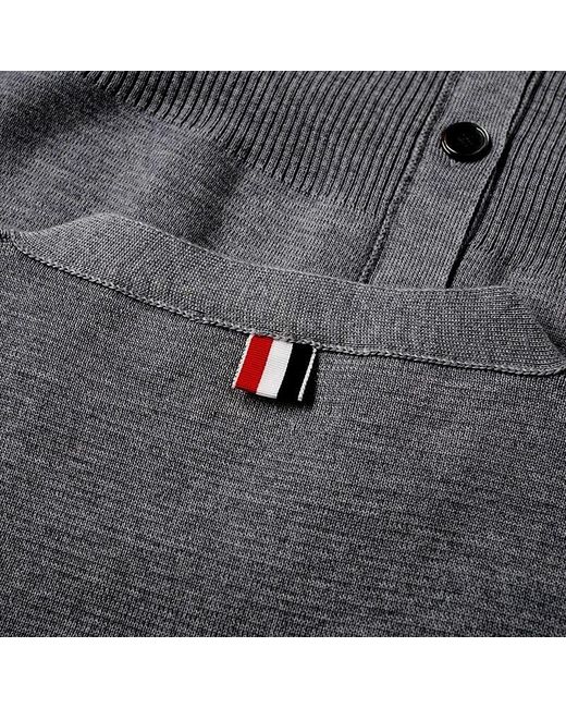 Thom Browne Gray Four-Stripe Wool Knitted Cardigan for men
