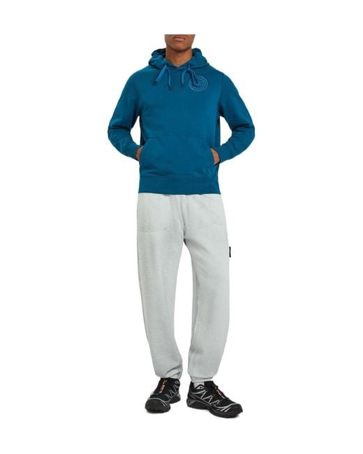Canada Goose Blue Hooded Embroidered Cotton Sweatshirt for men