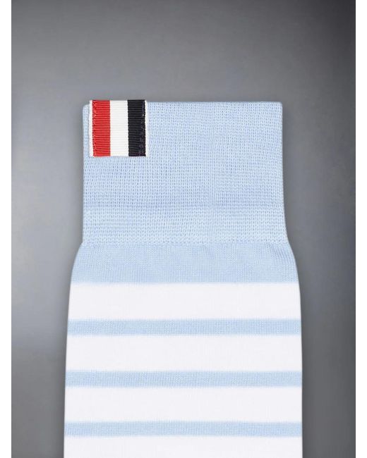 Thom Browne Blue 4-Bar Striped Socks